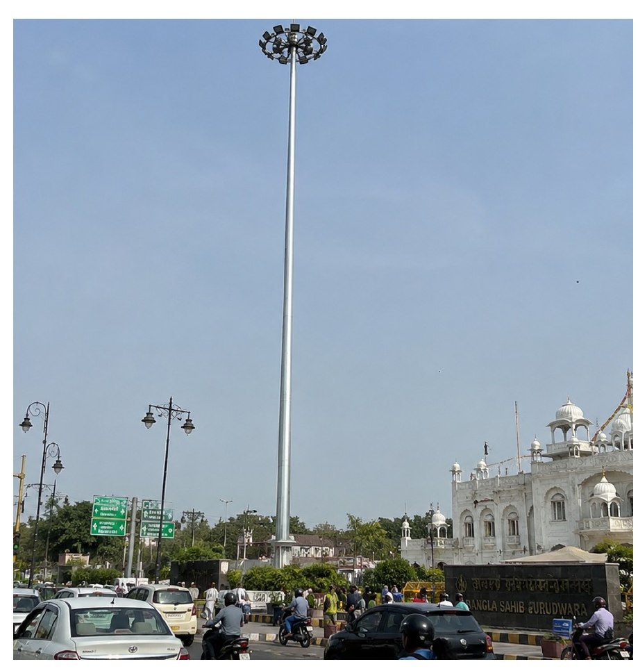 High mast lighting at a major Delhi intersection
