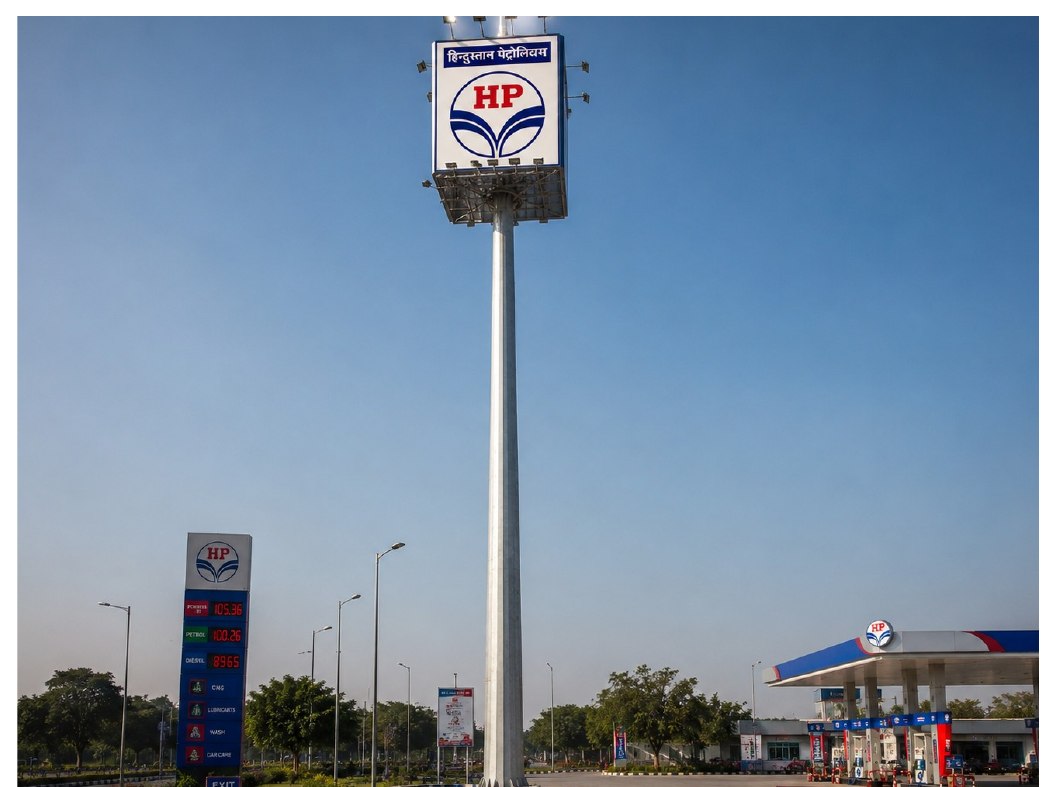 HPCL retail forecourt signage mast