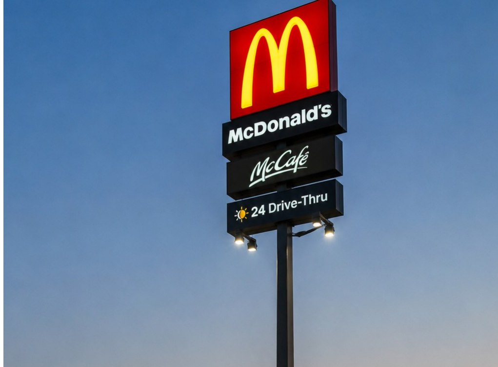 McDonald's branded signage mast